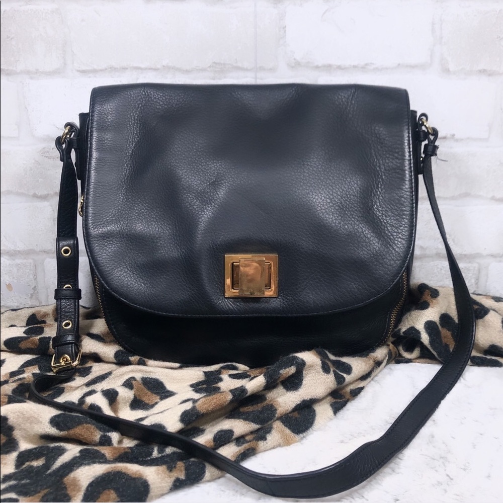 Pebbles Leather Zippered Crossbody Messenger Bag